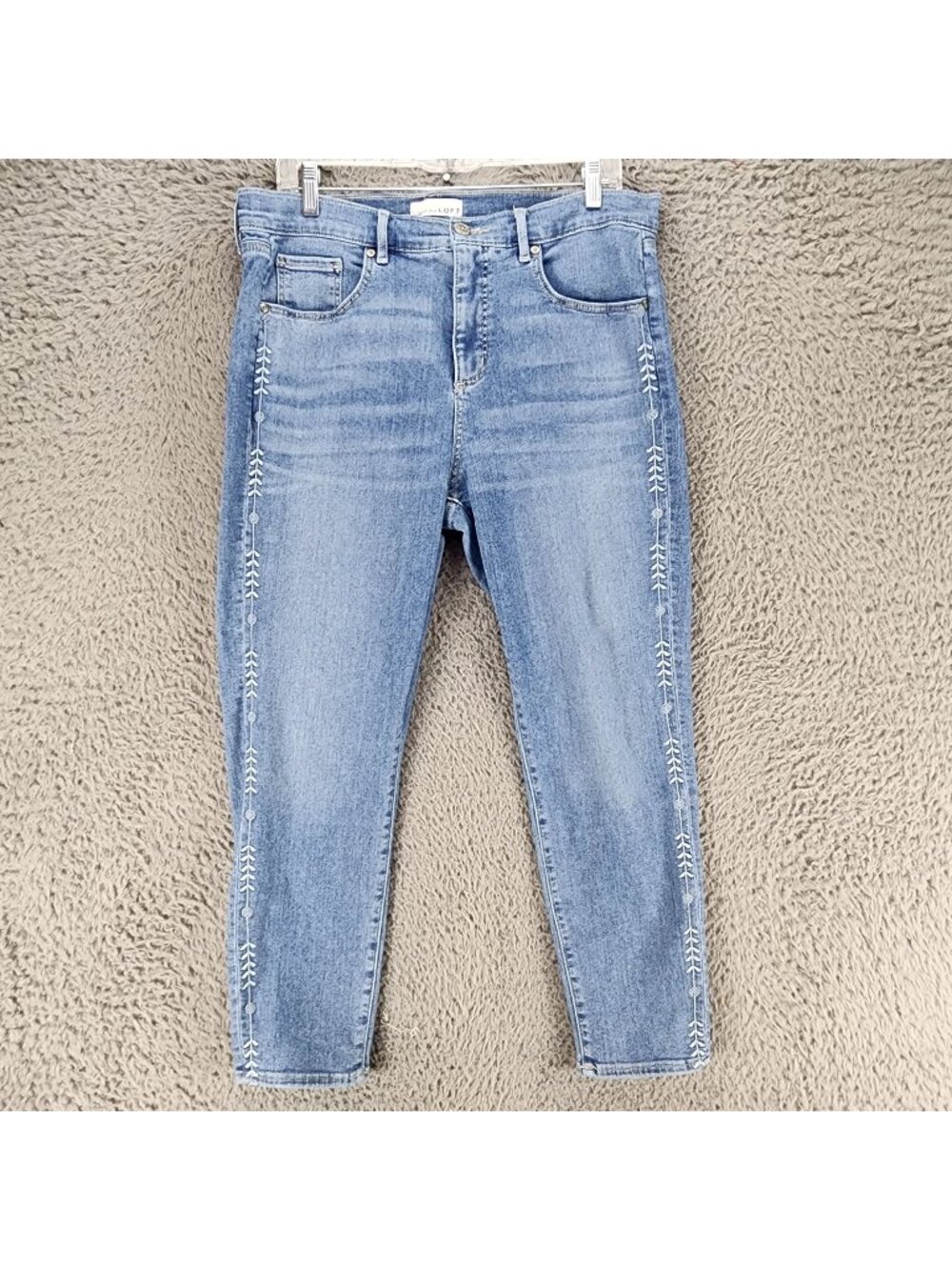 Loft Jeans Womens 32/14 Blue Stretch Denim Modern Skinny Crop *Read*